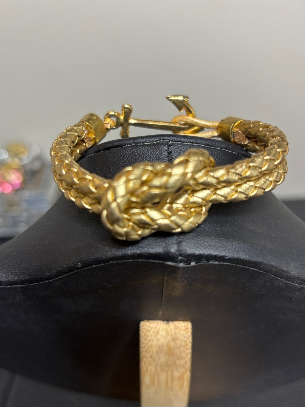 Kiel James Patrick Fortune Sailor Gold Tone Anchor Charm Braided Bracelet - Picture 3 of 6
